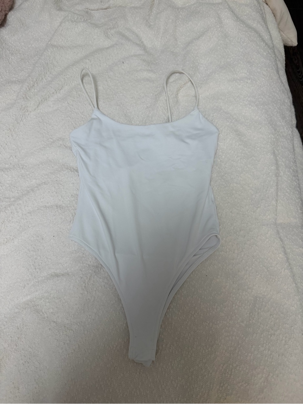 Zara White Spaghetti Strap One-Piece Bodysuit